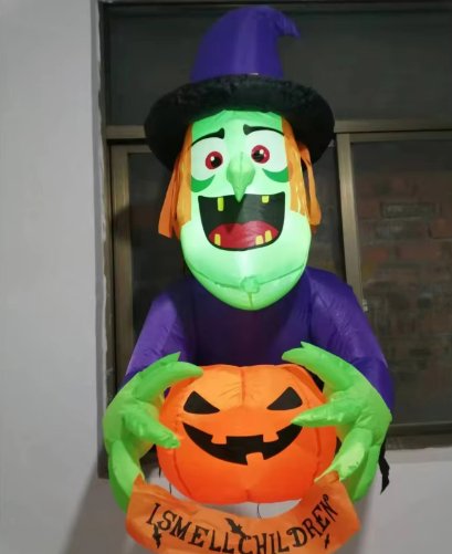 Halloween Inflatable Witch Window Decor Spooky Halloween Decoration