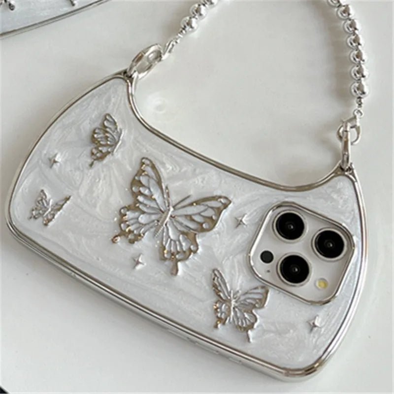 IPhone Shockproof Phone Case With 3D Butterfly Hand Strap Chain