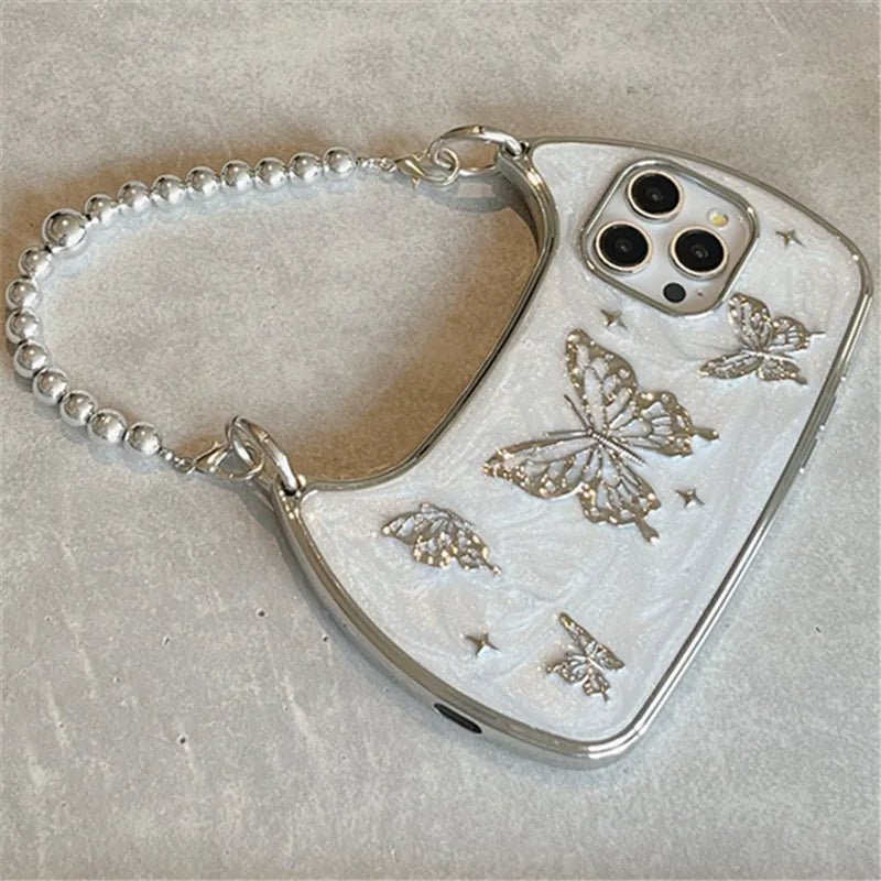 IPhone Shockproof Phone Case With 3D Butterfly Hand Strap Chain
