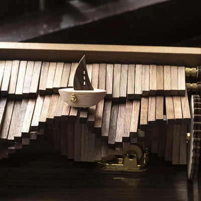 Handcrafted Wooden Music Box Inspired By Ocean Waves Melody