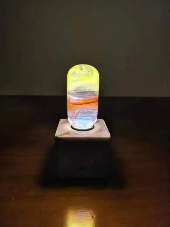 Handmade Art Deco Night Light With Mesmerizing Galaxy Glow Ambiance