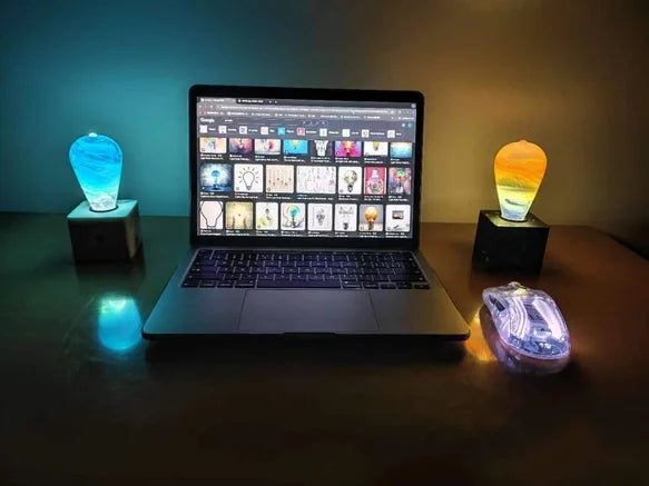 Handmade Art Deco Night Light With Mesmerizing Galaxy Glow Ambiance