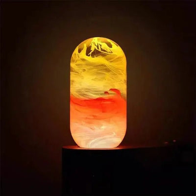 Handmade Art Deco Night Light With Mesmerizing Galaxy Glow Ambiance