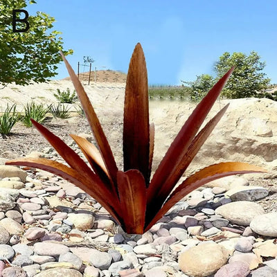 Handmade Iron Agave Cactus Sculpture Rustic Metal Garden Décor Art