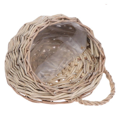 Wicker Wall Hanging Basket Rustic Rattan Indoor Garden Floral Display