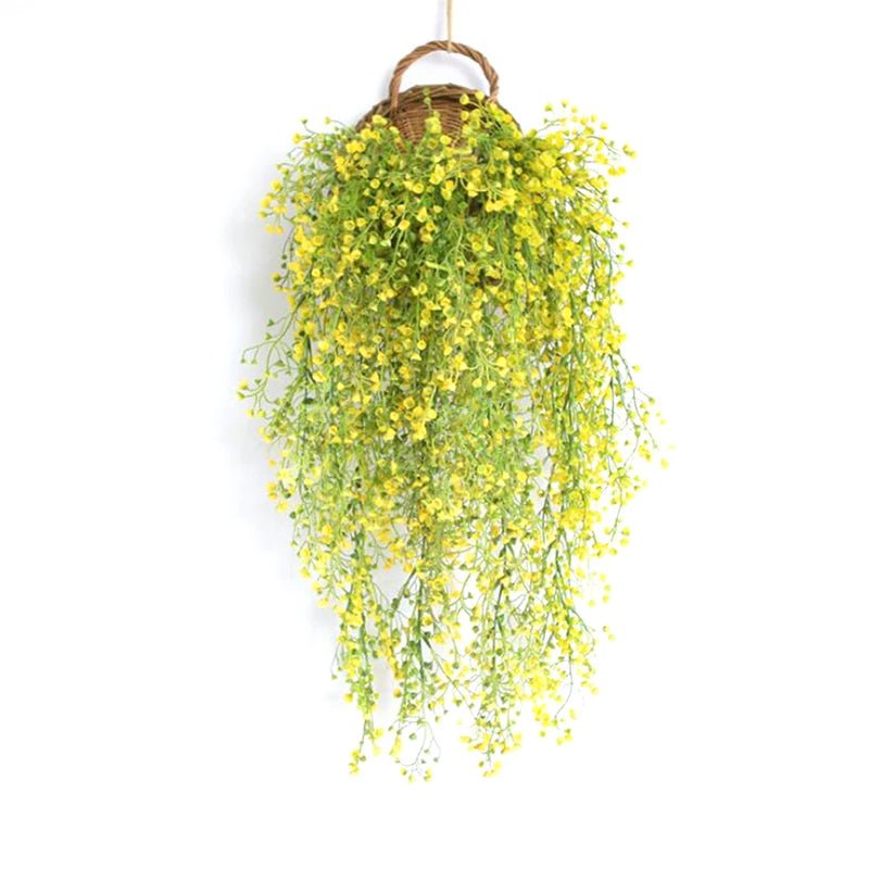 Wicker Wall Hanging Basket Rustic Rattan Indoor Garden Floral Display