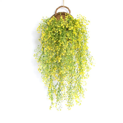 Wicker Wall Hanging Basket Rustic Rattan Indoor Garden Floral Display