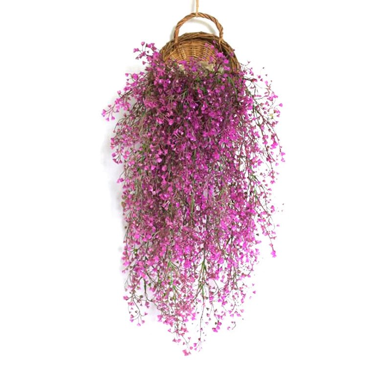 Wicker Wall Hanging Basket Rustic Rattan Indoor Garden Floral Display