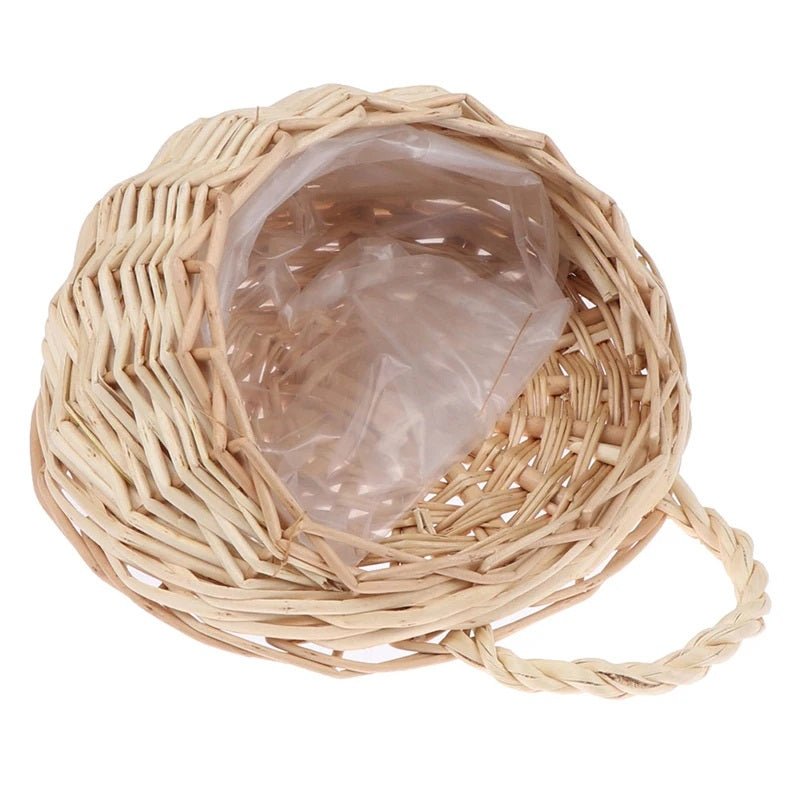 Wicker Wall Hanging Basket Rustic Rattan Indoor Garden Floral Display