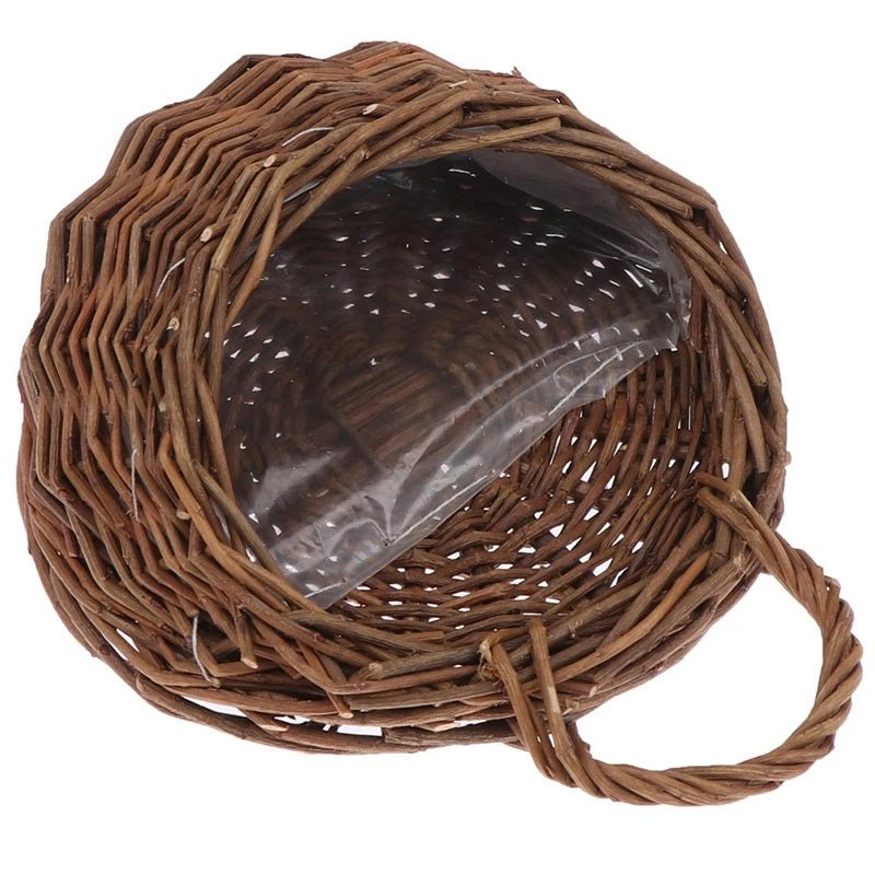 Wicker Wall Hanging Basket Rustic Rattan Indoor Garden Floral Display
