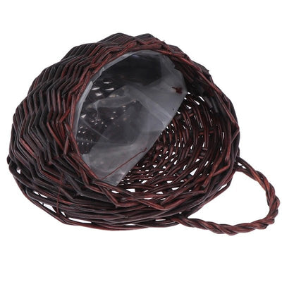 Wicker Wall Hanging Basket Rustic Rattan Indoor Garden Floral Display