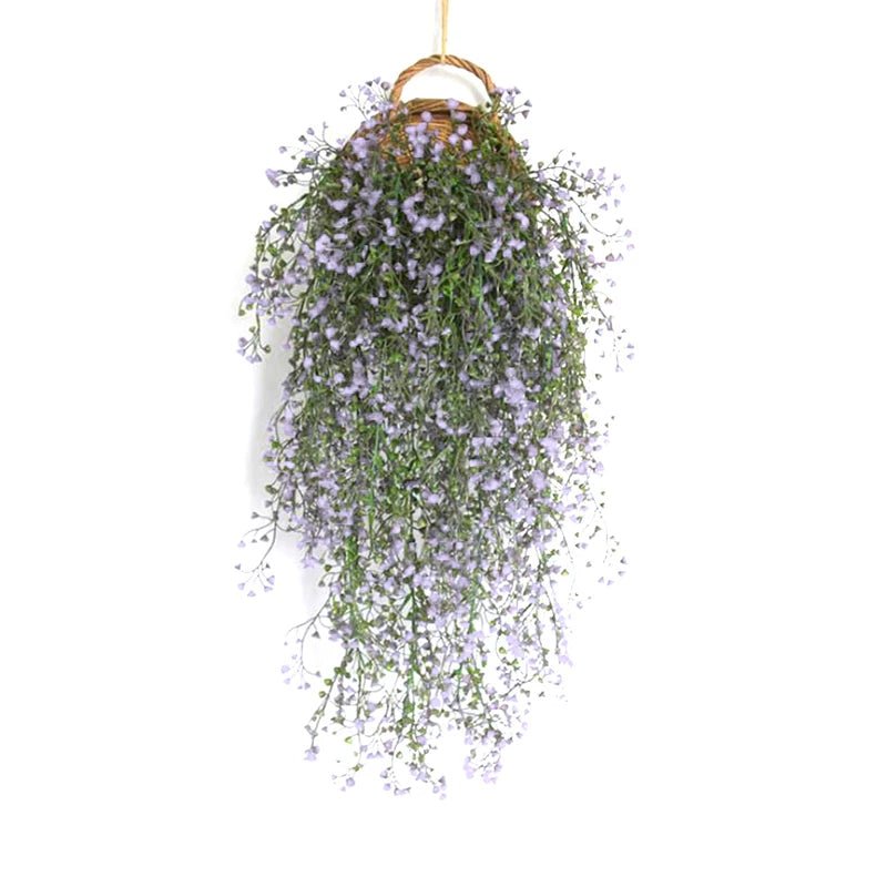 Wicker Wall Hanging Basket Rustic Rattan Indoor Garden Floral Display