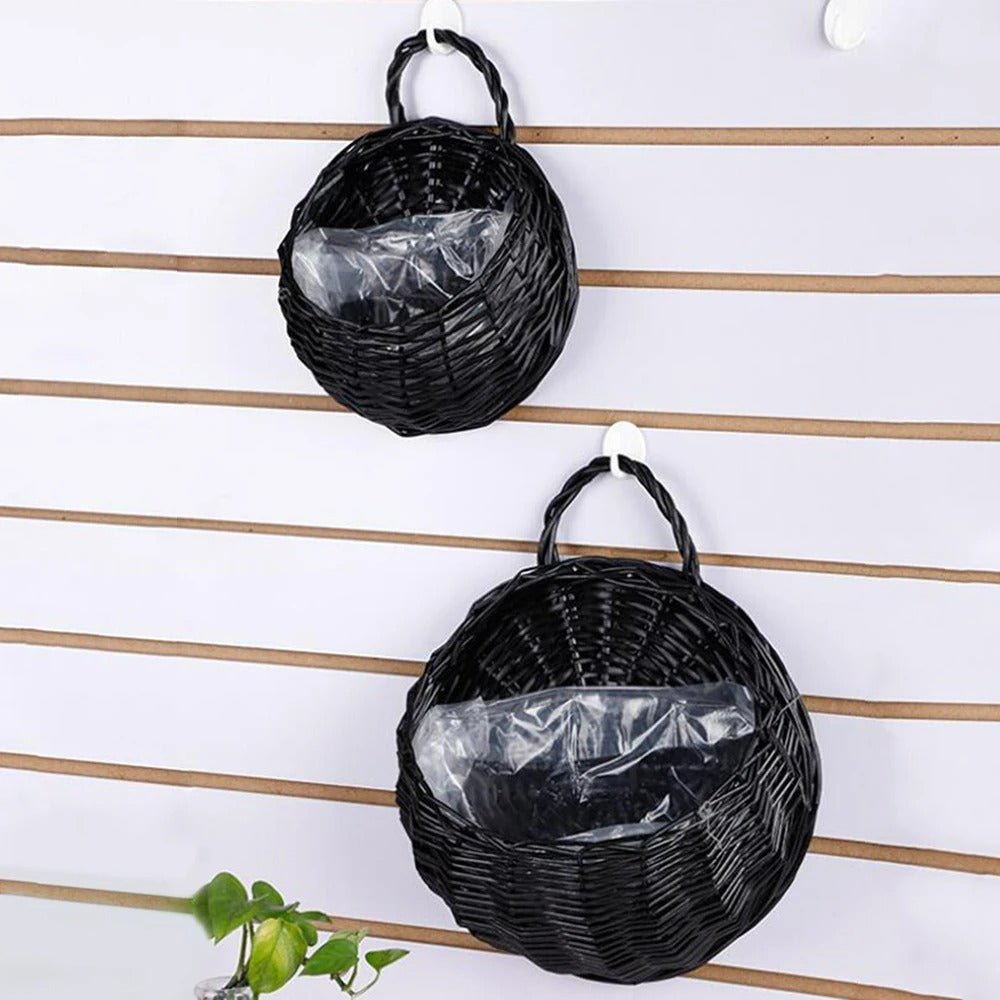 Handmade Woven Hanging Basket Natural Wicker Storage For Home Decor