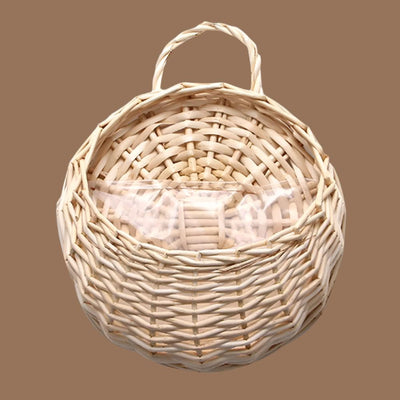 Handmade Woven Hanging Basket Natural Wicker Storage For Home Decor