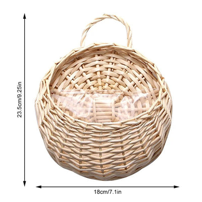 Handmade Woven Hanging Basket Natural Wicker Storage For Home Decor