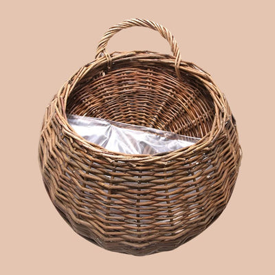 Handmade Woven Hanging Basket Natural Wicker Storage For Home Decor