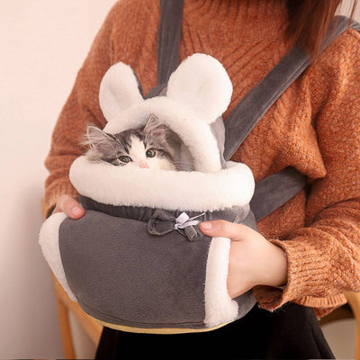 Hands-Free Travel Pet Carrier Bag Plush Breathable Sling For Small Dogs