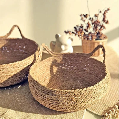 Handwoven Rattan Cat Bed Cozy Scratch Resistant Nest With Washable Pad