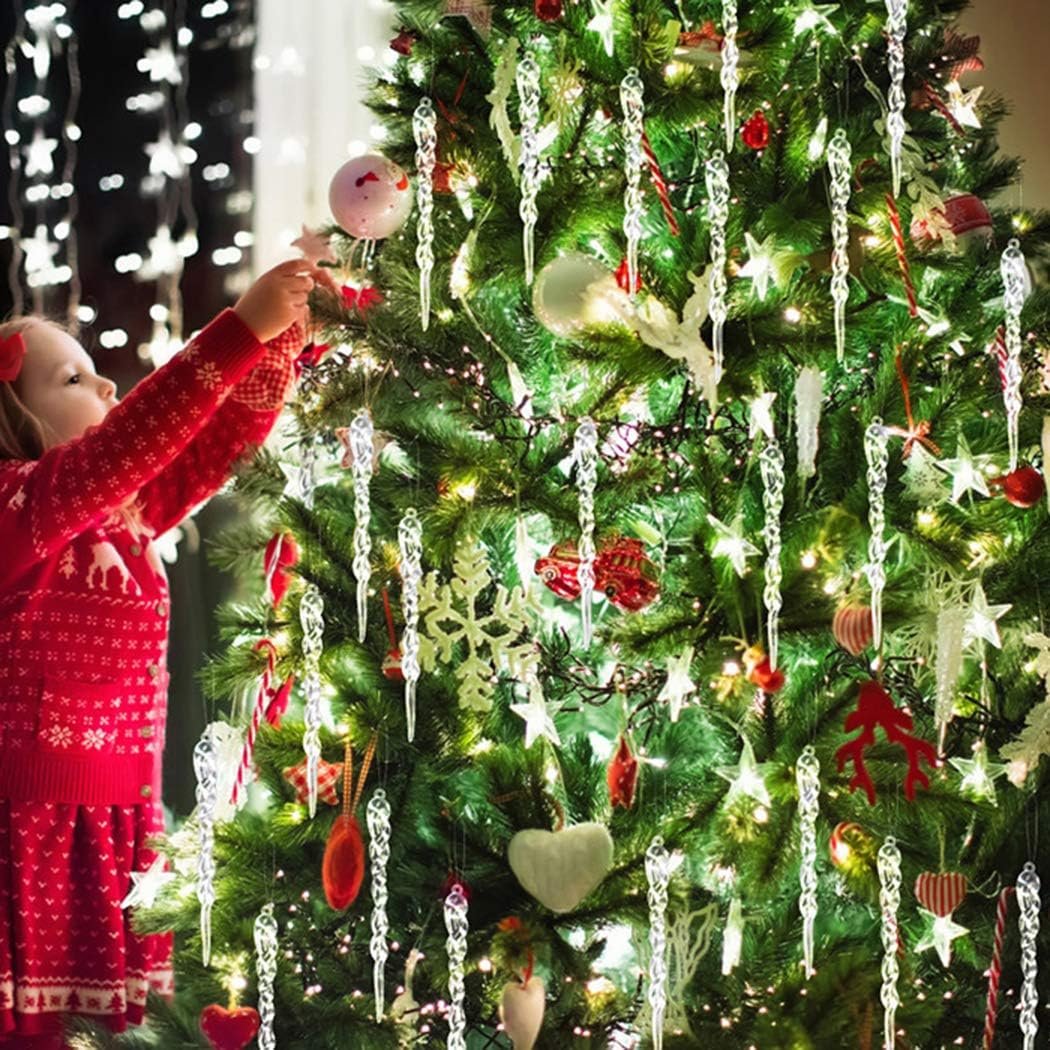 Hanging Christmas Icicle Ornaments Bundle For Tree Decoration
