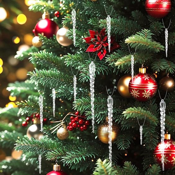 Hanging Christmas Icicle Ornaments Bundle For Tree Decoration