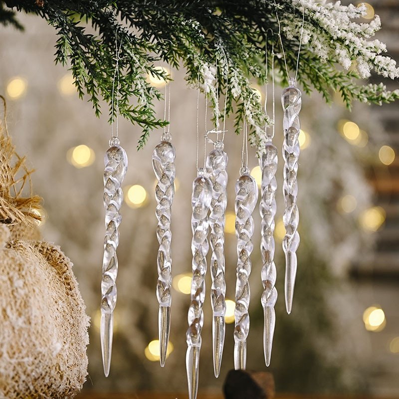 Hanging Christmas Icicle Ornaments Bundle For Tree Decoration