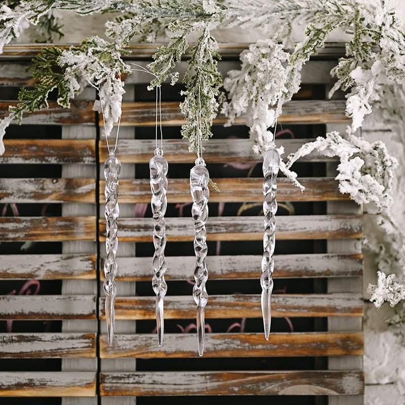 Hanging Christmas Icicle Ornaments Bundle For Tree Decoration