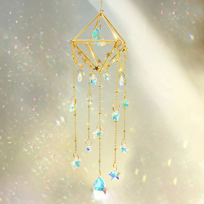 Hanging Crystal Suncatcher Rainbow Maker Prism With Chain For Decor