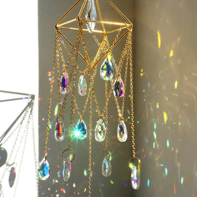 Hanging Crystal Suncatcher Rainbow Maker Prism With Chain For Decor