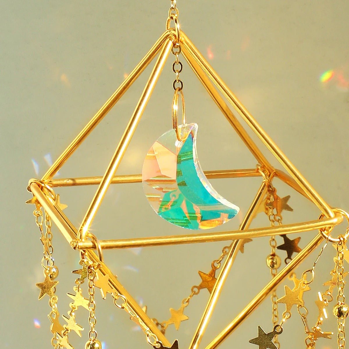 Hanging Crystal Suncatcher Rainbow Maker Prism With Chain For Decor