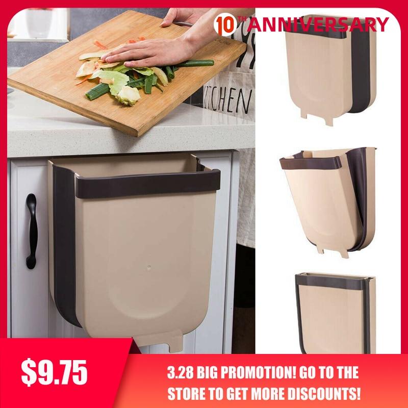 Folding Trash Can Hanging Holder For Kitchen And Outdoors