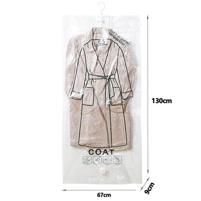 Hanging Vacuum Storage Bags Space Saving Clear Compressed Organizer Bags