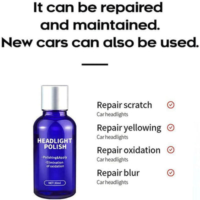 Headlight Polish Cleaner Restoration Kit With Repair Liquid Spray