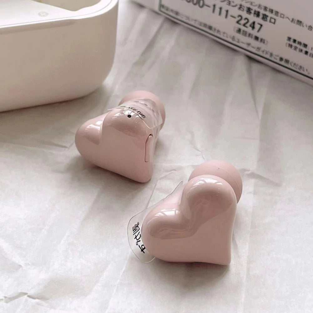 Heart Shaped Bluetooth Wireless Earbuds Noise Canceling In-Ear Headset