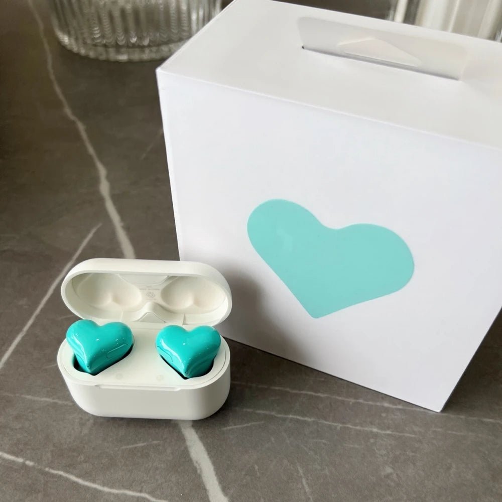 Heart Shaped Bluetooth Wireless Earbuds Noise Canceling In-Ear Headset