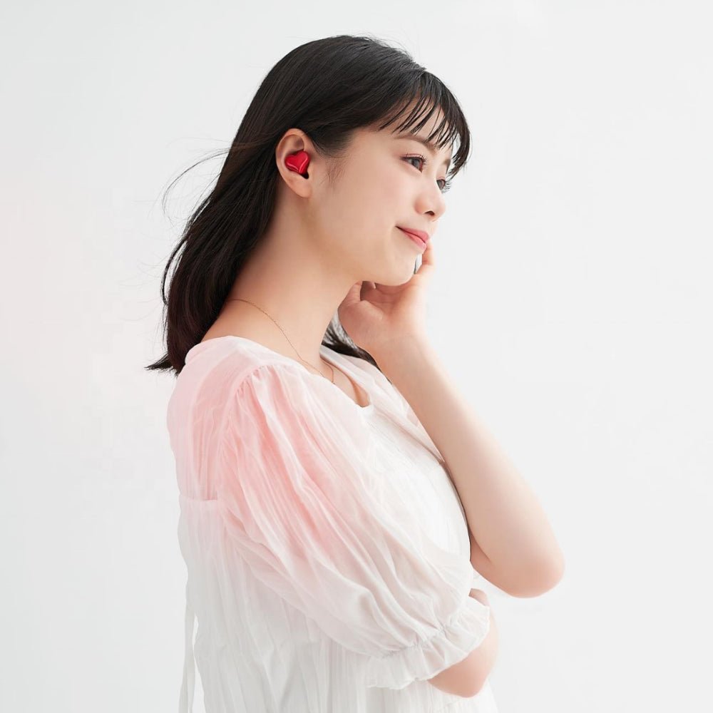 Heart Shaped Bluetooth Wireless Earbuds Noise Canceling In-Ear Headset