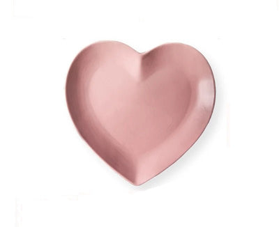 Heart Shaped Ceramic Plate Food Grade Tray For Desserts And Baking