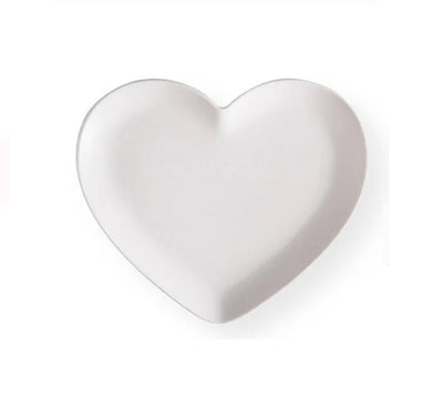 Heart Shaped Ceramic Plate Food Grade Tray For Desserts And Baking