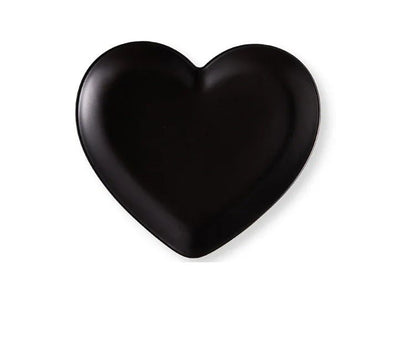 Heart Shaped Ceramic Plate Food Grade Tray For Desserts And Baking