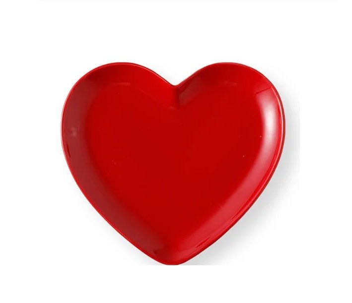 Heart Shaped Ceramic Plate Food Grade Tray For Desserts And Baking