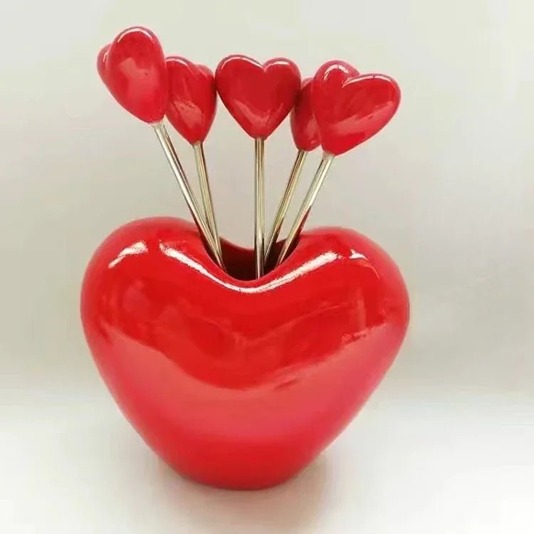 Heart Shaped Stainless Steel Forks Set For Kids And Treats