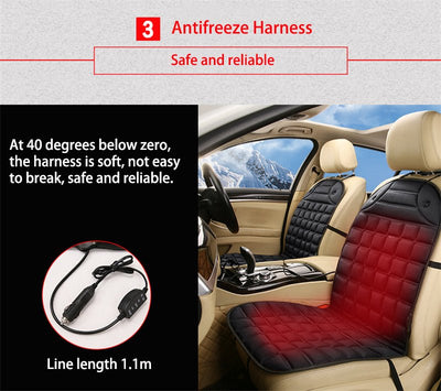 Heated Car Seat Cushion Electric Warmer For Comfortable Driving