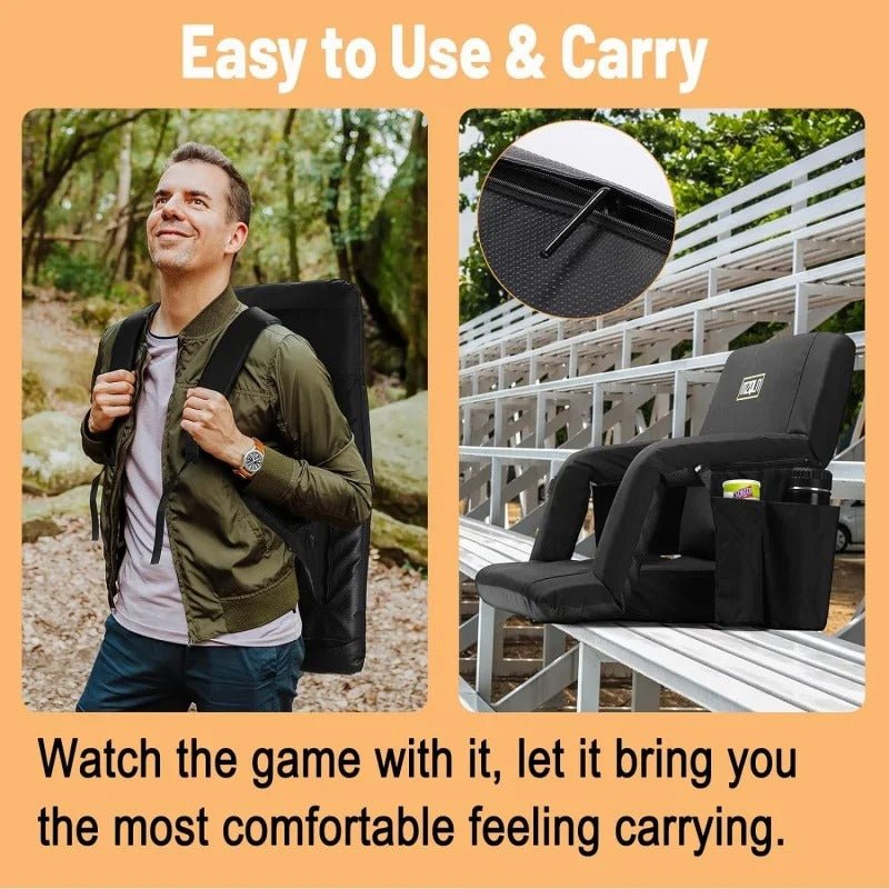 Heated Folding Bleacher Seat With Back Support For Stadiums