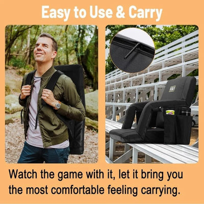 Heated Folding Bleacher Seat With Back Support For Stadiums