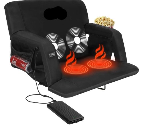 Heated Folding Bleacher Seat With Back Support For Stadiums