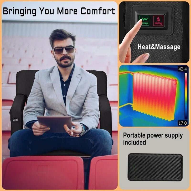 Heated Folding Bleacher Seat With Back Support For Stadiums