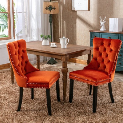 Velvet Dining Chair With Elegant Tufted Design For Dining Room