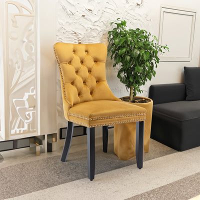 Velvet Dining Chair With Elegant Tufted Design For Dining Room