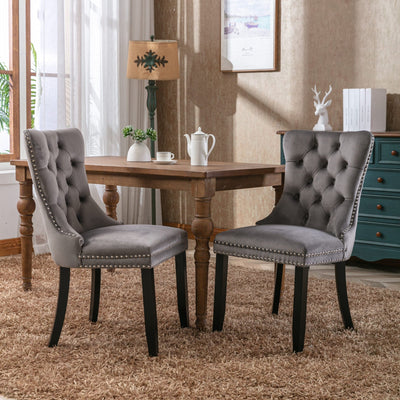 Velvet Dining Chair With Elegant Tufted Design For Dining Room