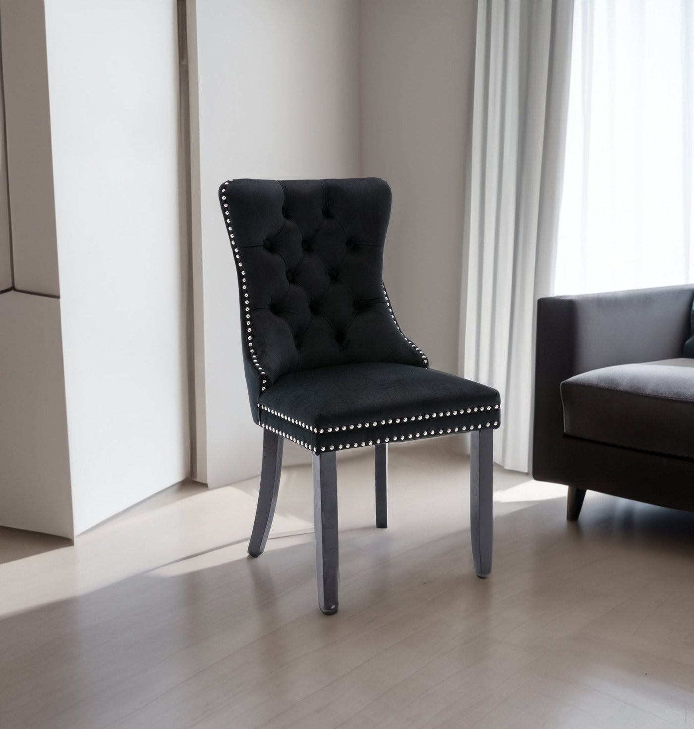Velvet Dining Chair With Elegant Tufted Design For Dining Room