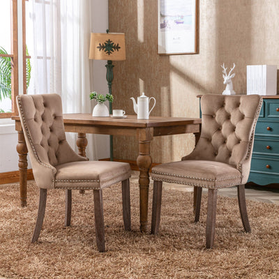 Velvet Dining Chair With Elegant Tufted Design For Dining Room